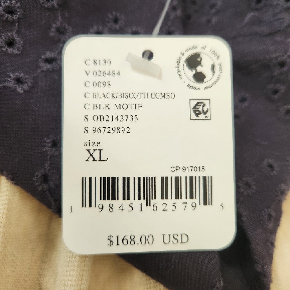 Free People‎ Salvador Midi Dress Black/Biscotti Beige Combo Women's Size XL - Picture 9 of 14